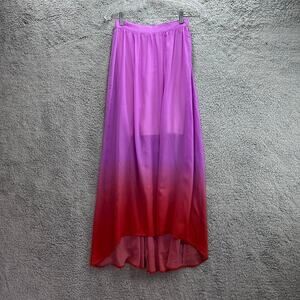 Rhythm Women's XS? Maxi Skirt Multicolor Flowy Lined Elastic Waist Back Zip Boho